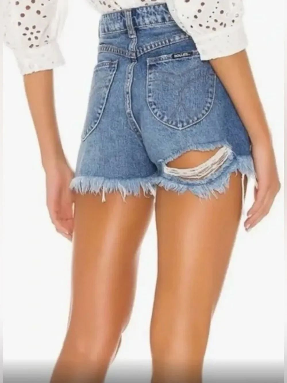 ROLLA'S Blue Distressed Denim Cutoff Shorts. G’Day Mate; Size 25